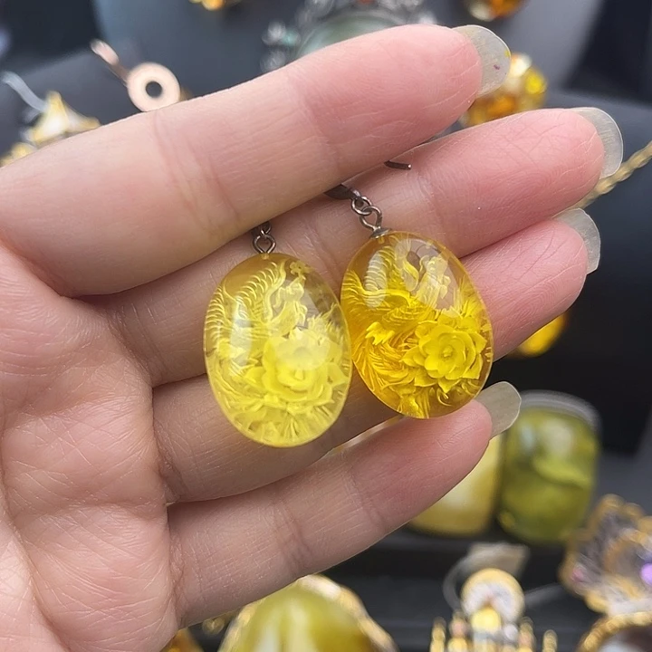 琥珀银S925镶嵌裸石