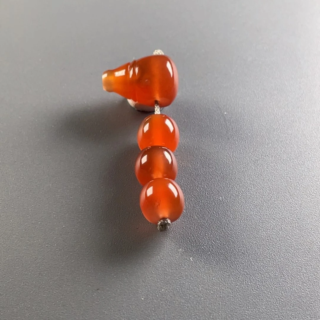 南红玛瑙未镶嵌保山天然原矿杨柳冰红三通套装