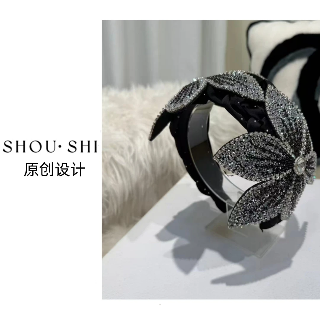 SHOUSHI1【SH-488】复古时髦重工大花设计发箍半帽款日常百搭发饰