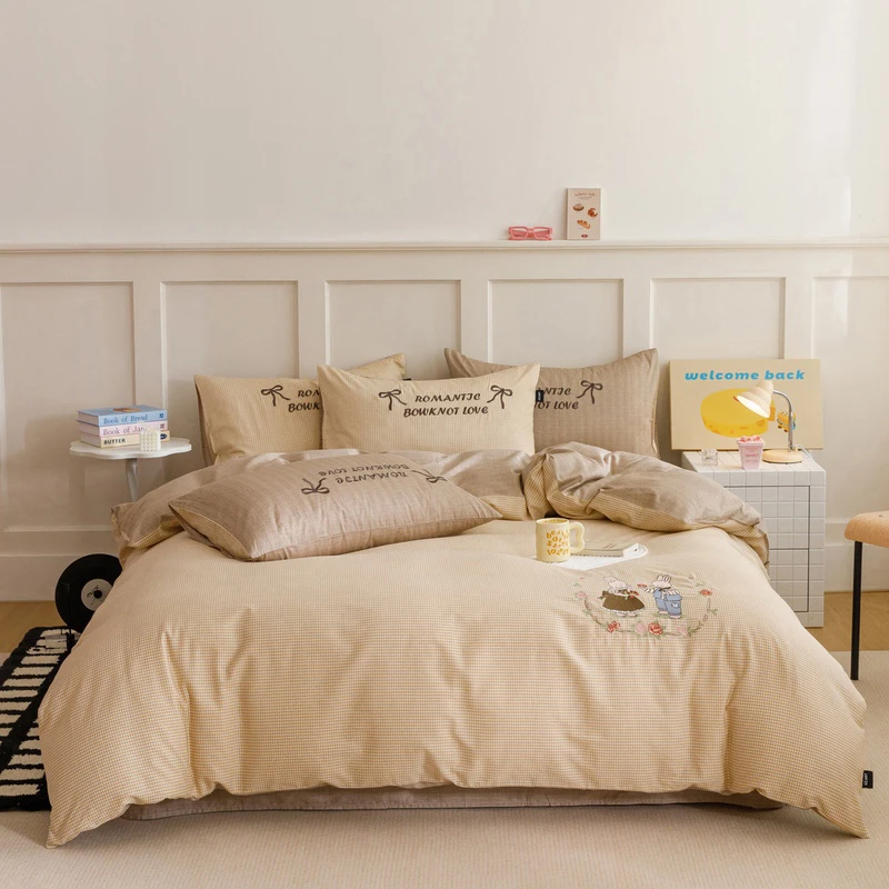 POCKET PIG/布袋猪【爱丽丝奇遇】呆萌小刺绣全棉四件套