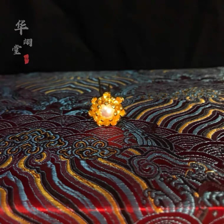 铜合金婚庆饰品 华翊堂铜镀金精致时尚凤冠配饰菊花钗发簪结婚