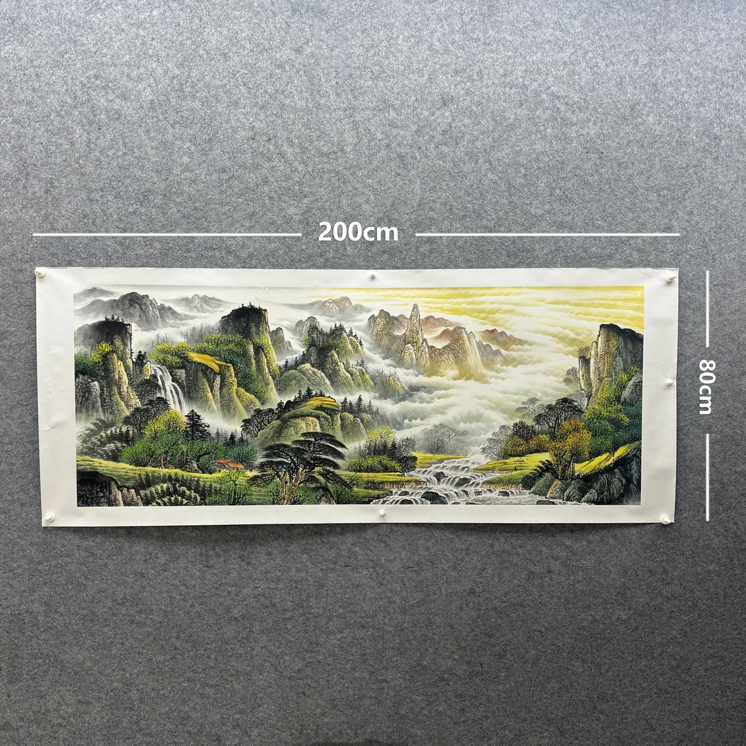 【山水画】张恒禄200*80cm手绘礼盒作品（27）