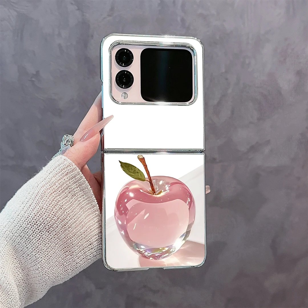 适用于华为NOVAFLIP手机壳水晶苹果电镀玻璃折叠防摔保护壳女款