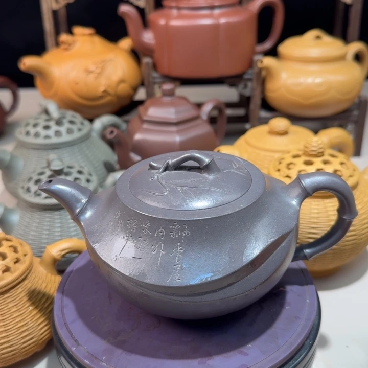 新***科紫砂茶壶原矿天青一帆风顺