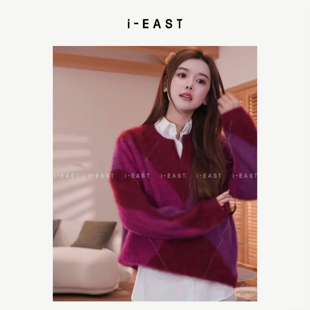 i-EAST 季风独白~法式高级感无袖翻领衬衫上衣-5Q SY9490