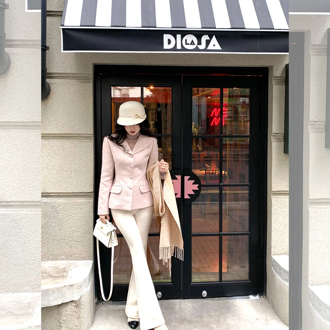 大Eees心动腿精 高智微喇叭薄绒磨毛休闲裤