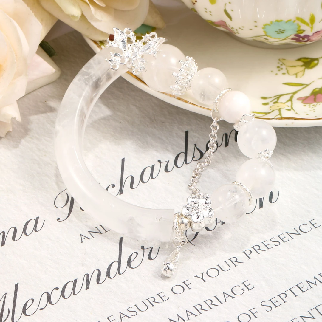 CB3292 白幽灵 雪花幽灵 水晶气质轻奢手串