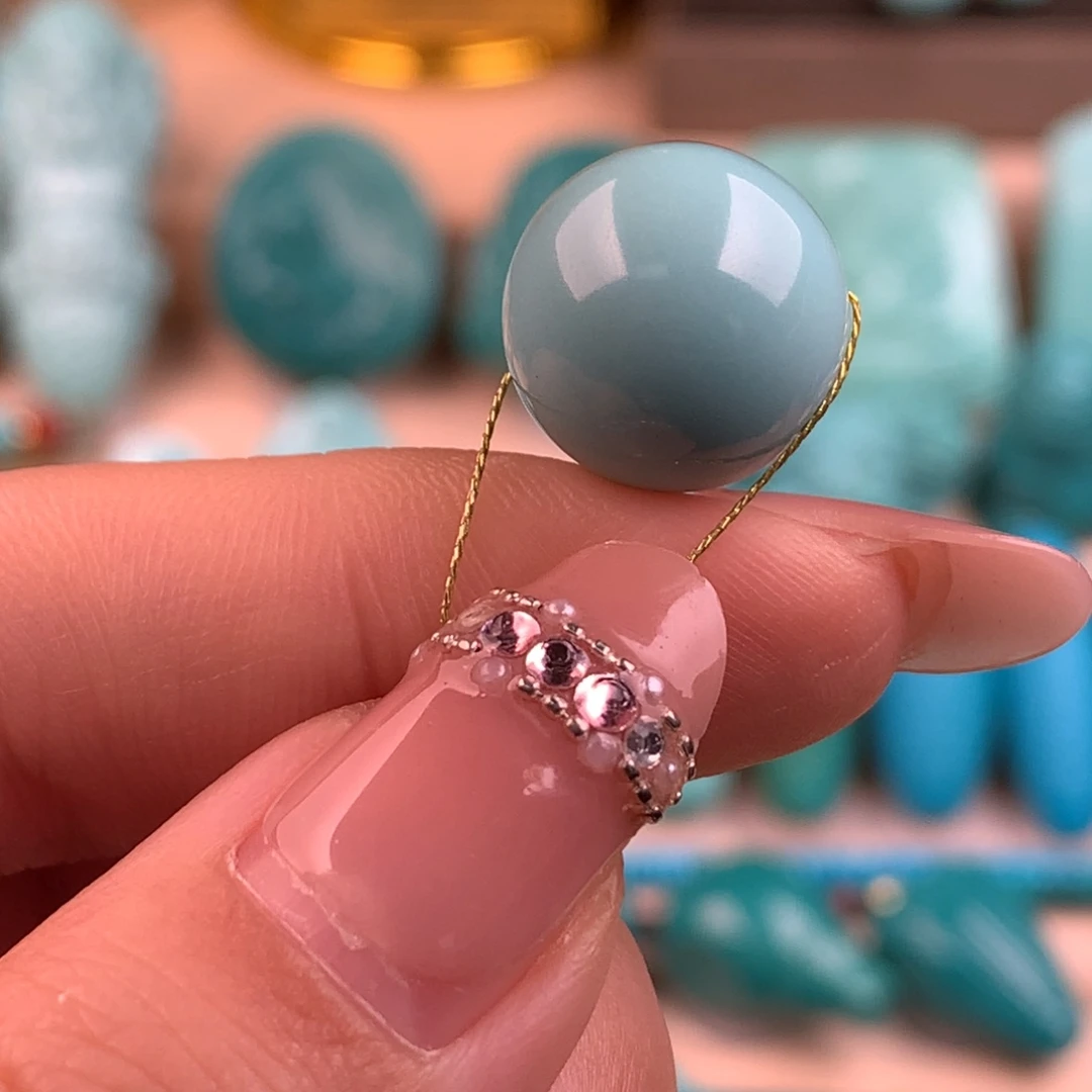 绿松石未镶嵌圆珠14.5