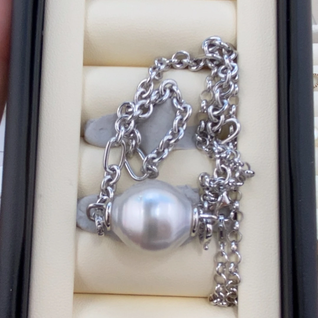 颈饰银S925镶嵌海水珍珠