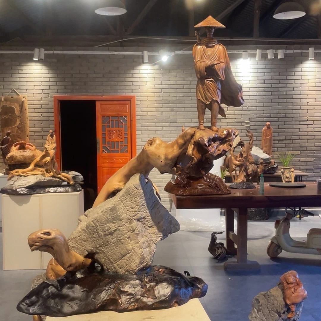 精品根雕人物摆件