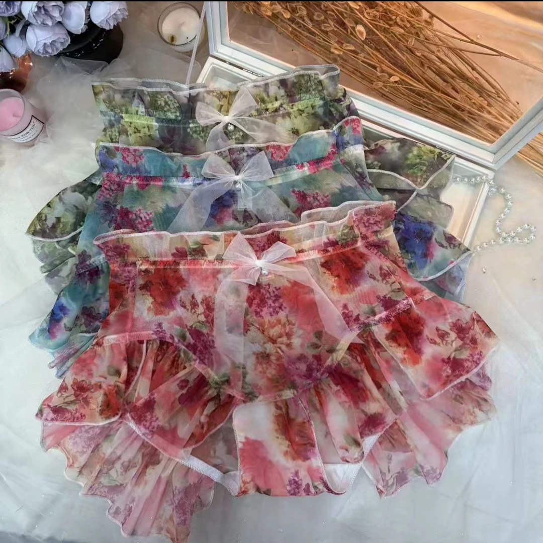 性感波西米亚花嫁公主风大码韩版内裤女公主风三角裤包臀蕾丝