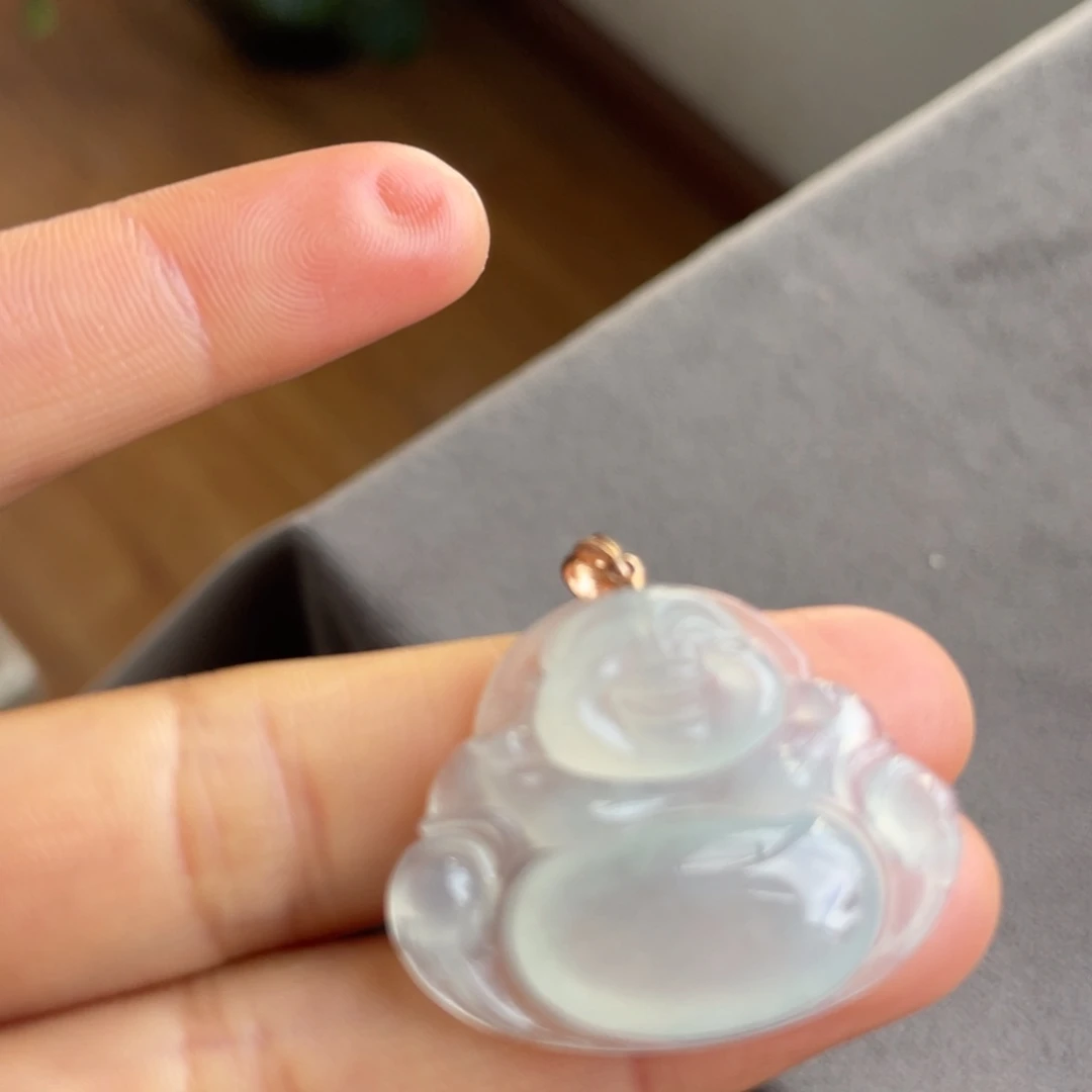 翡翠18K金镶嵌颈饰冰晴