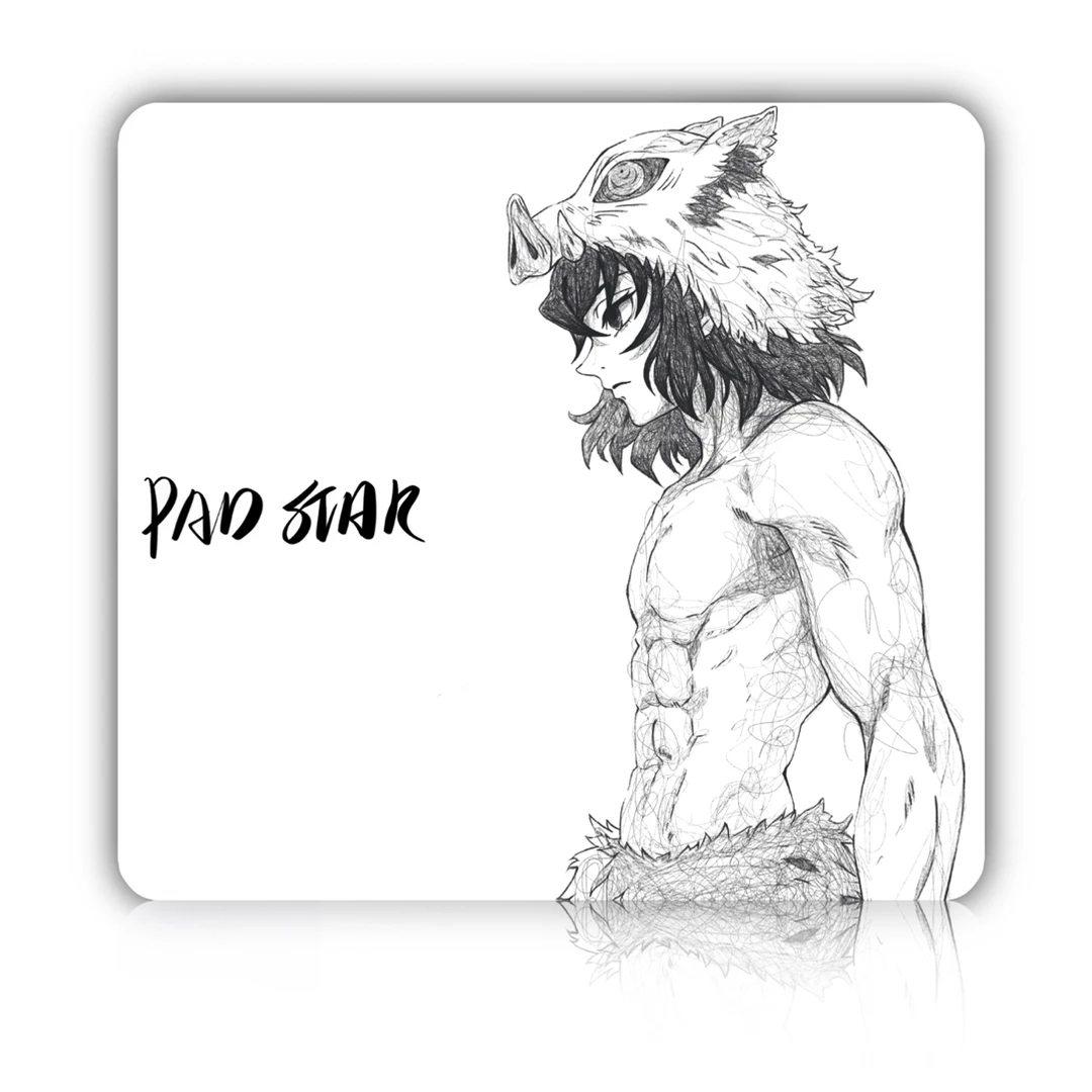 垫星※「域」嘴平伊之助 猪猪鼠标垫 黑白色原创设计