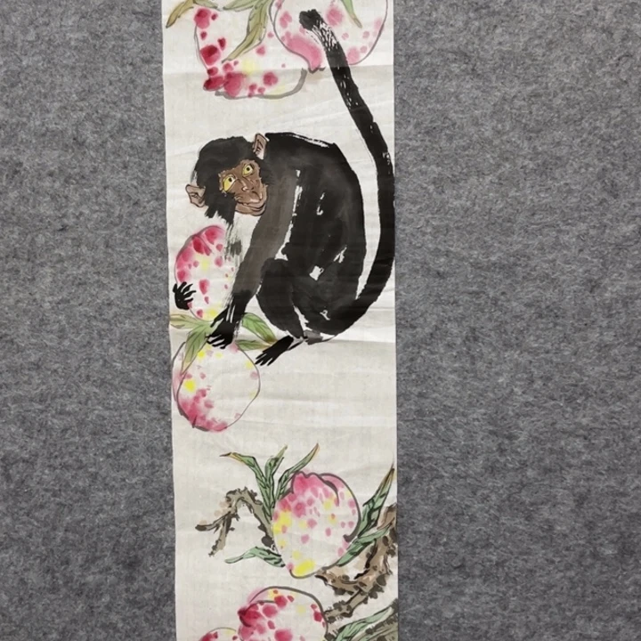竖款大鱼书画艺术作品