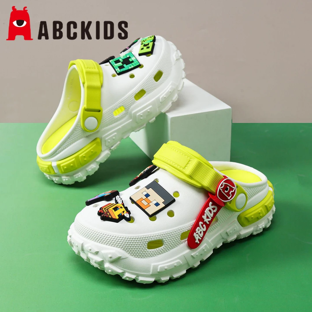 Abckids我的世界儿童夏季洞洞鞋男童小孩外穿透气防滑eva沙滩凉鞋