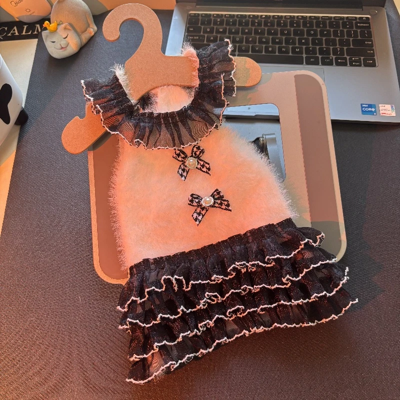 宠物吊带裙日韩ins风蕾丝小香风蓬蓬裙猫狗 比熊雪奈瑞约克夏衣服