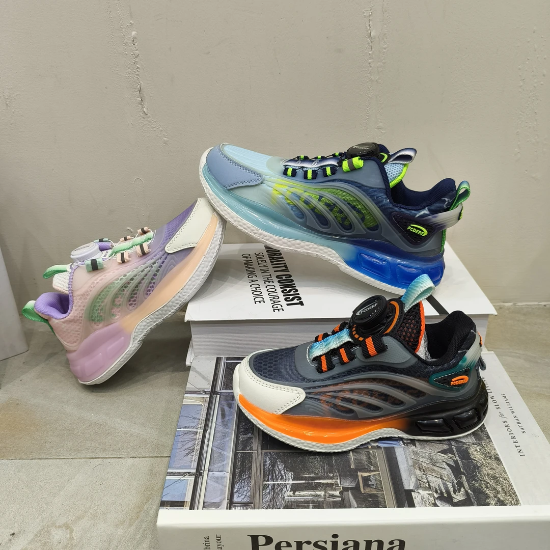 单网儿童3035透气运动鞋男女中童大童跑步鞋时尚篮球鞋