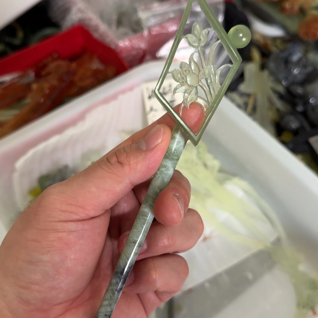 岫玉发饰未镶嵌明君玉簪贼拉好看