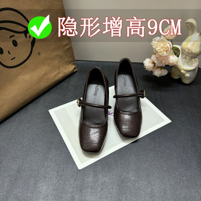 羊皮版！法式单鞋2025新款秋季真皮方头浅口超软单鞋晚晚鞋玛丽珍
