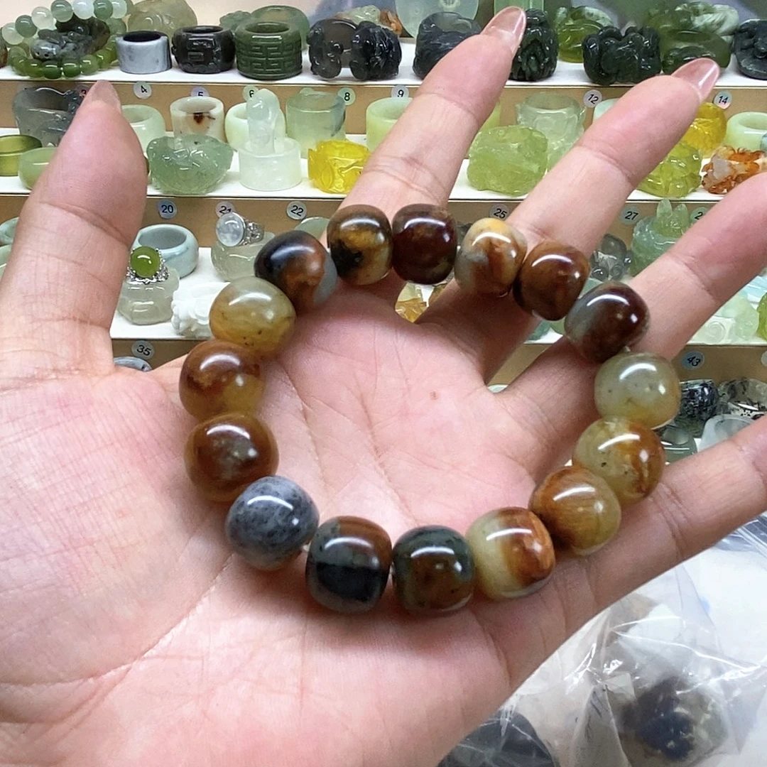 一***子岫玉未镶嵌天然玉石戒指