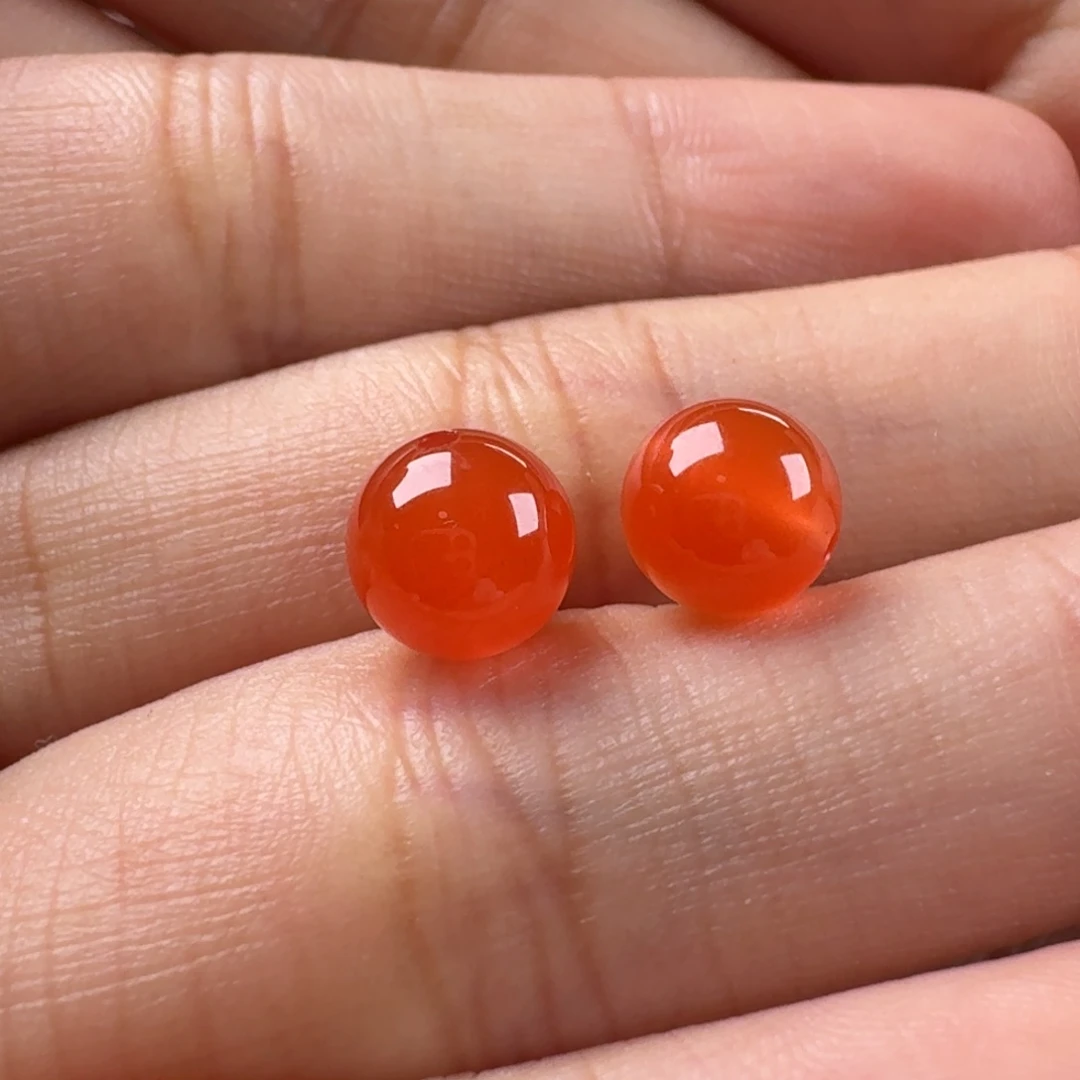 南红玛瑙未镶嵌对珠