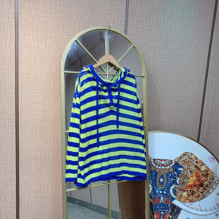 BM222孕妇蓝色条纹针织衫100-140