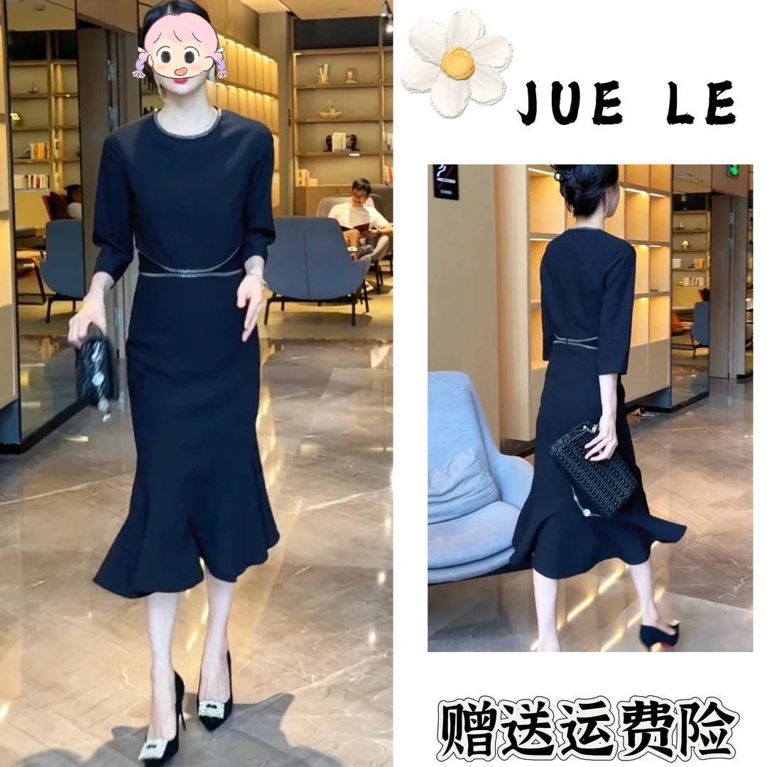 2025秋季新款时尚显瘦气质女士网红洋气连衣裙百搭款L11094