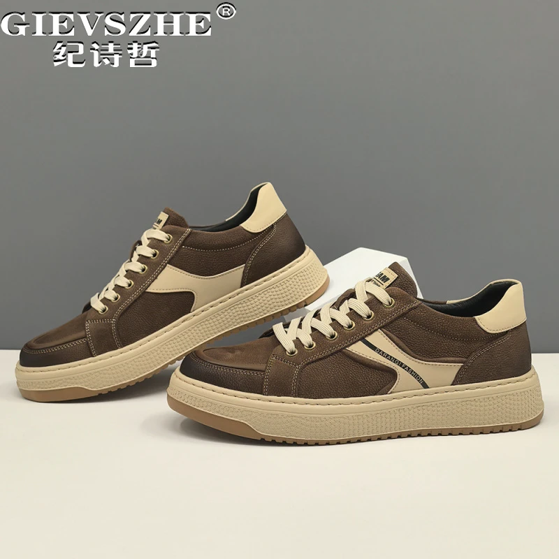 纪诗哲男鞋轻便时尚个性休闲鞋透气轻奢运动鞋子男款复古舒适板鞋