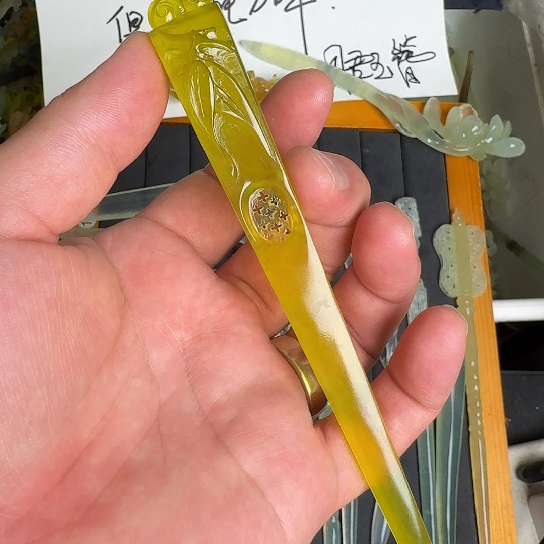 未镶嵌蛇纹石玉发饰