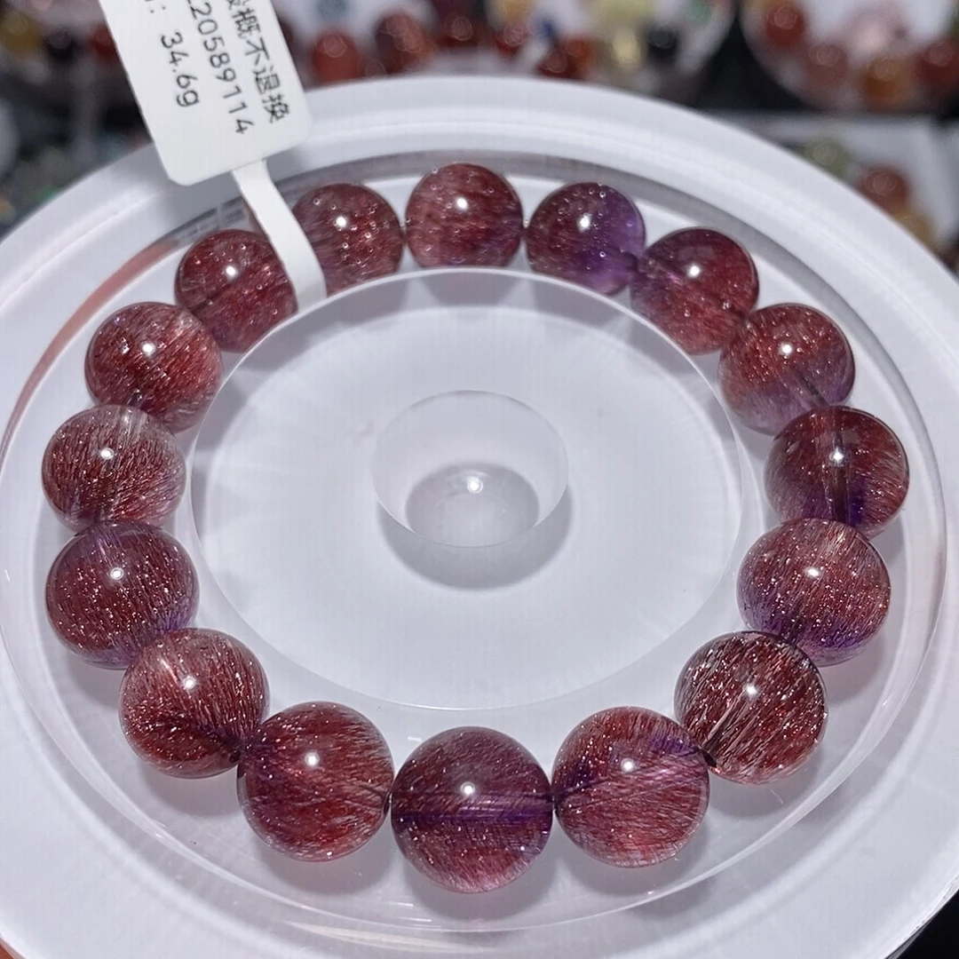 未镶嵌手链水晶F紫红超11.5