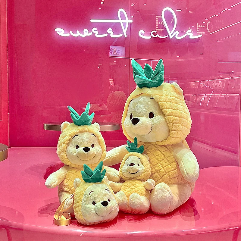 夏日菠萝头噗噗维尼熊公仔小熊迪可爱布娃娃玩偶尼士毛绒玩具礼物