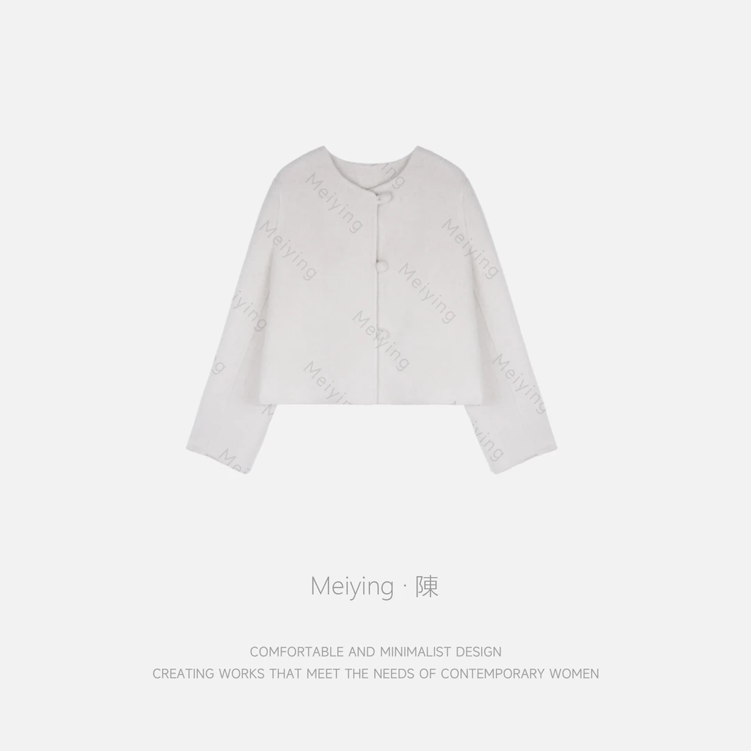 Meiying-白月光温柔减龄绵羊毛羊驼毛混纺毛呢大衣YA5QD034