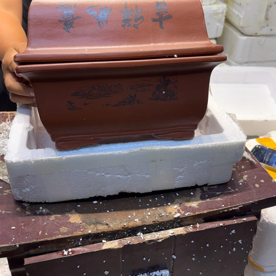 紫砂花盆口径26.18.10口径