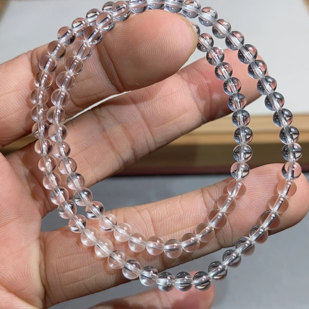 未镶嵌手链水晶毕业白水晶4.2mm双圈