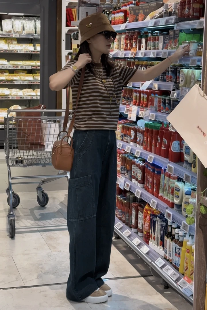 曼辰manchenh"工装绿牛"意大利进口面料休闲工装牛仔裤