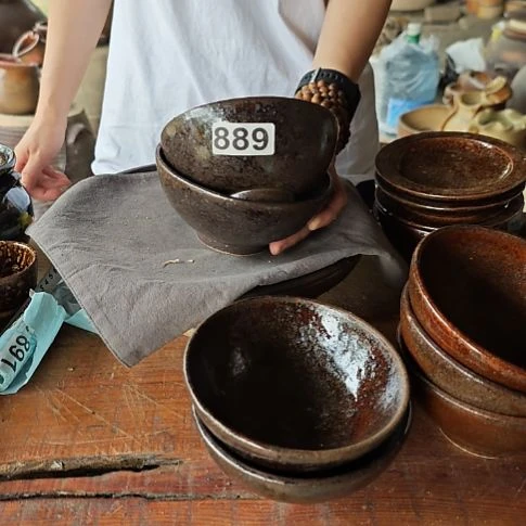 @***栖889饭碗手工拉坯柴火烧制