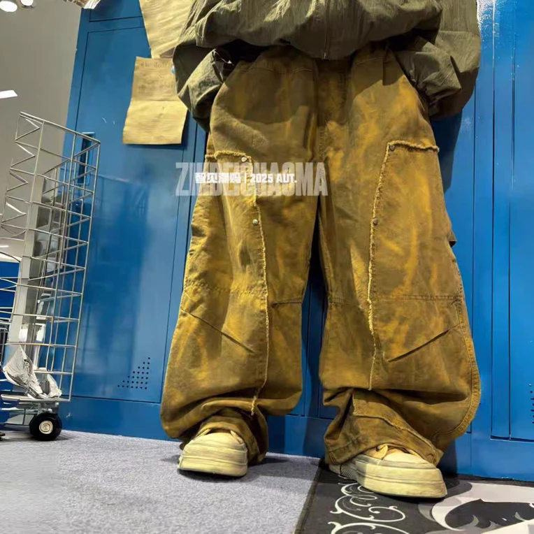 街头潮酷时尚休闲裤百搭废土男女同款