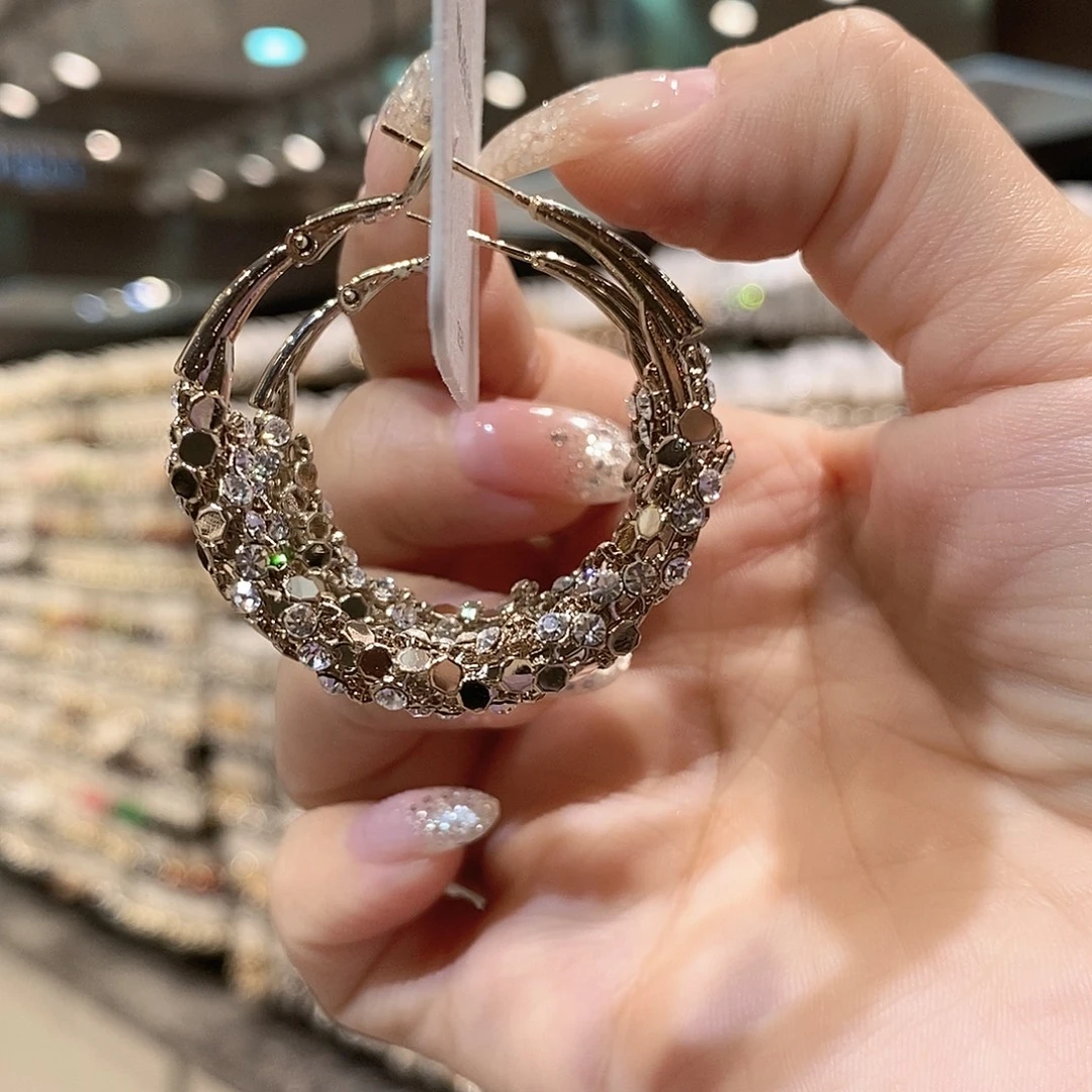 锆石铜合金925银抹布耳扣圈枪色