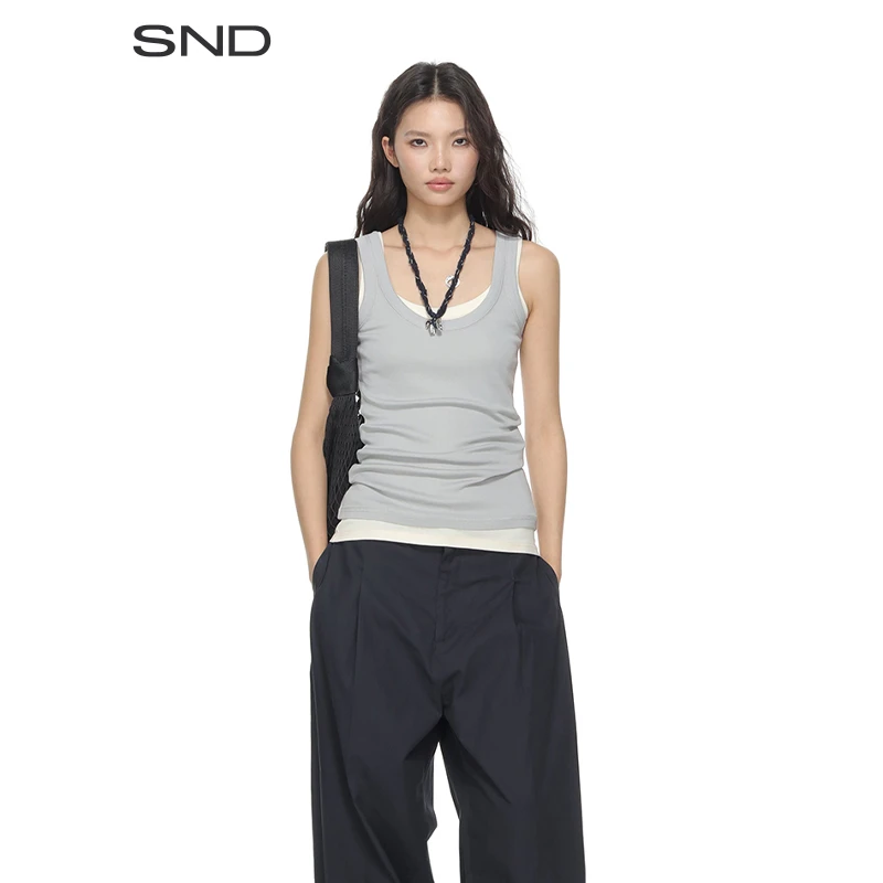 【LMR 设计师品牌】 SND SS25 修身吊带背心 白色运动舒适休闲