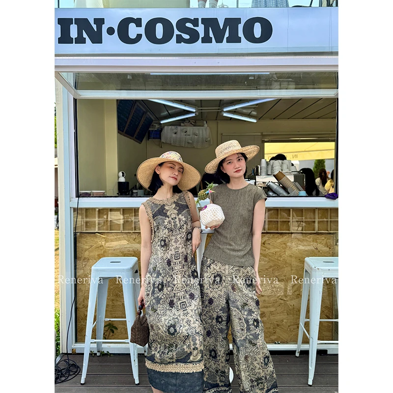 ReneRiva买手店 Riva 对称美学斑驳摩洛哥连衣裙