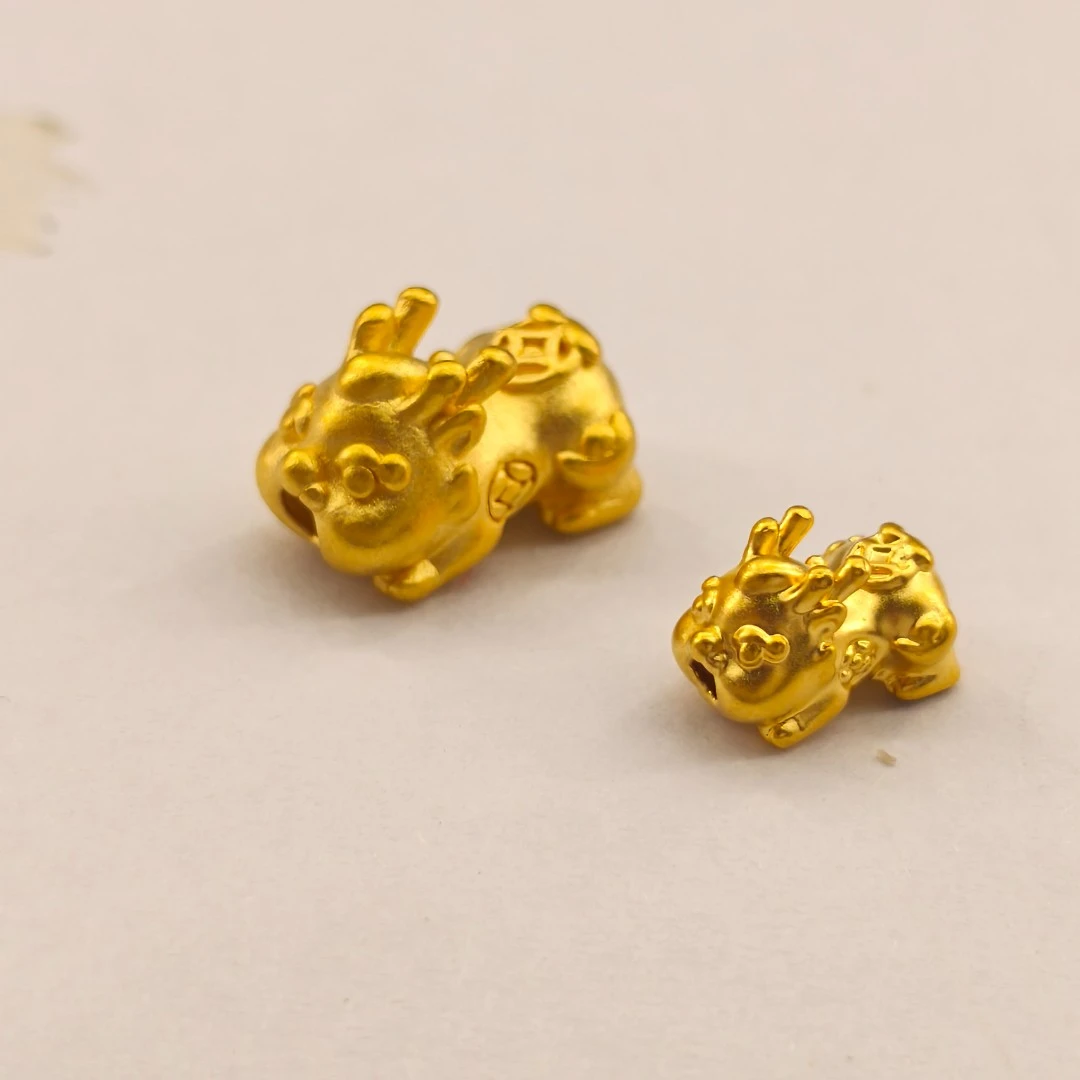 足金999貔貅宝宝转运珠通孔送好友礼物硬金（实际克重多退少补）