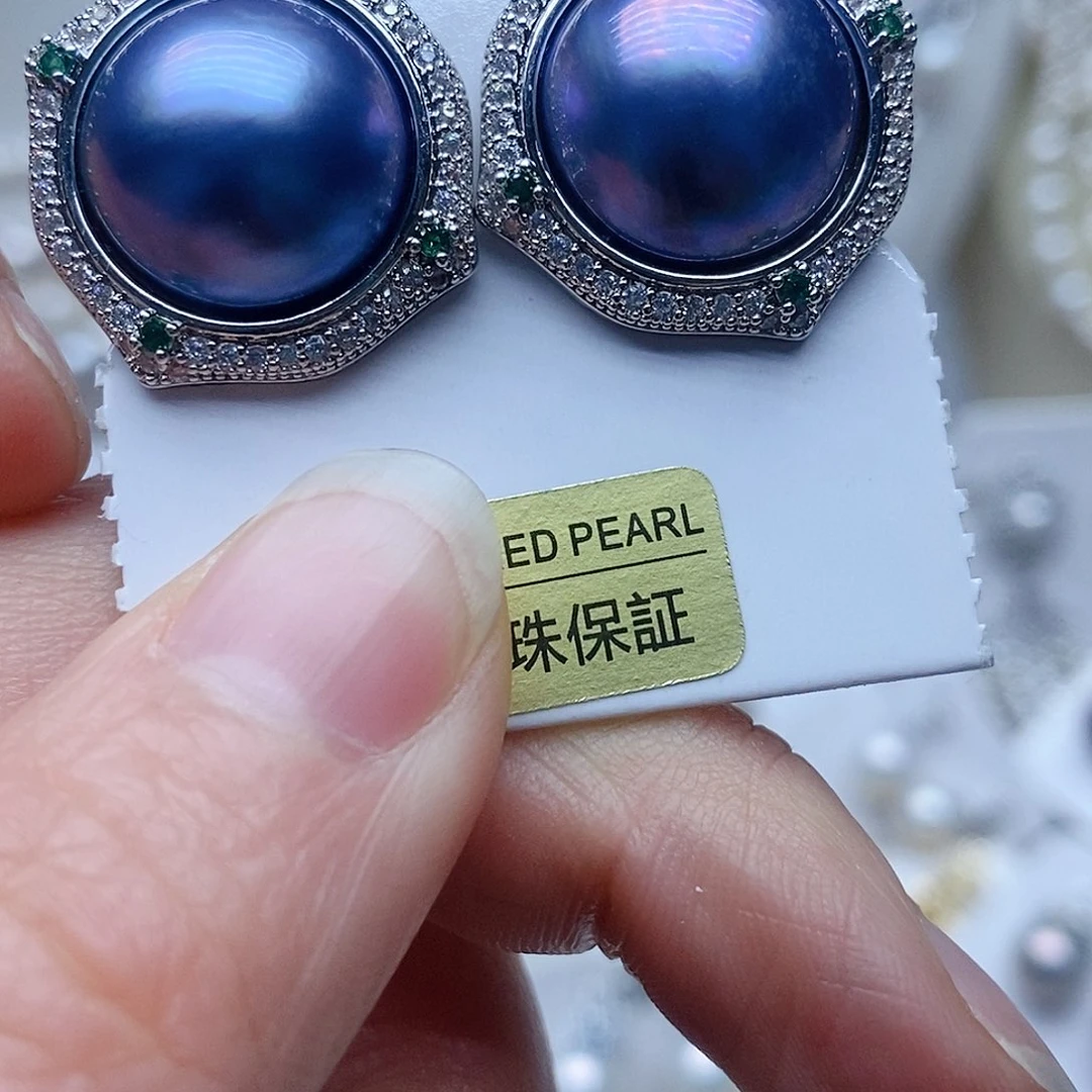 未镶嵌耳钉淡水珍珠啊*