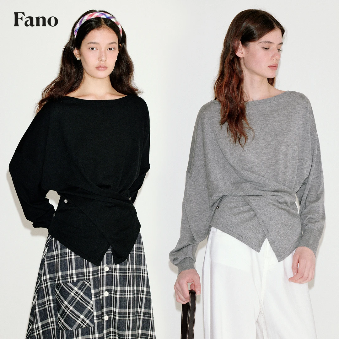 8.7上新 交叉收腰毛织上衣FQ25S211