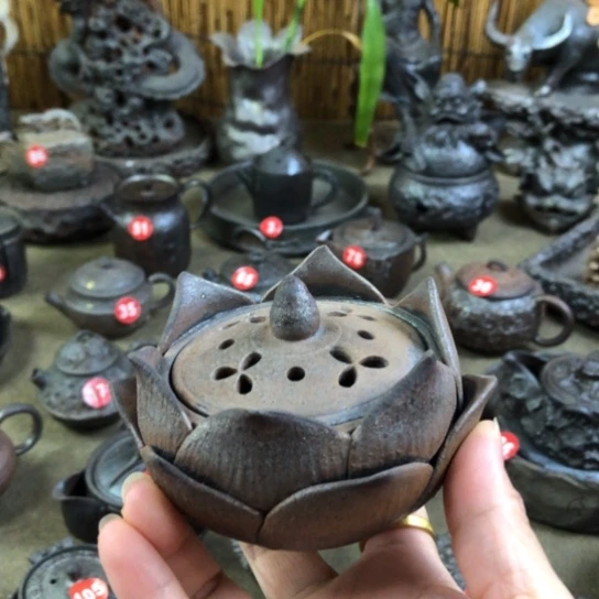 香炉全手捏柴烧茶器