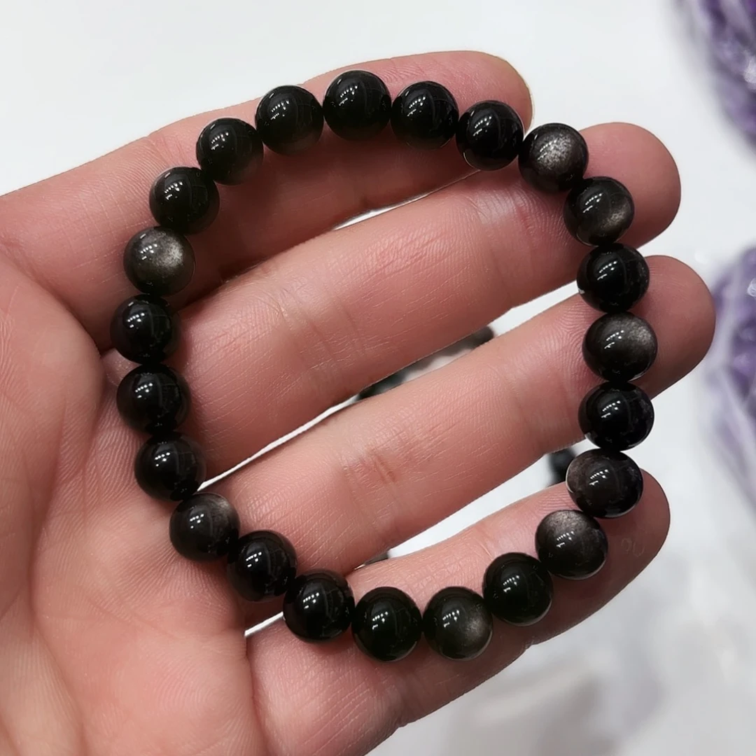 水晶手链未镶嵌银曜石卡8