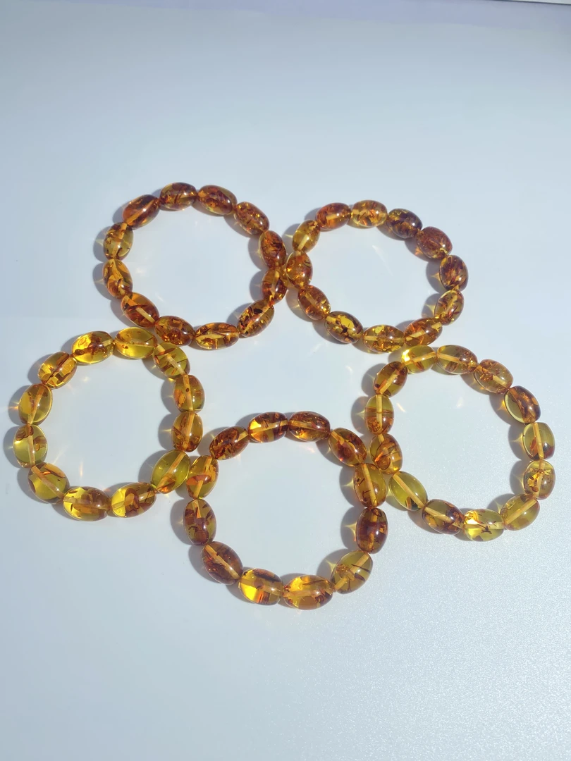 天然俄罗斯花珀枣珠手链完美净水花珀金珀时尚款多款可选11-13mm