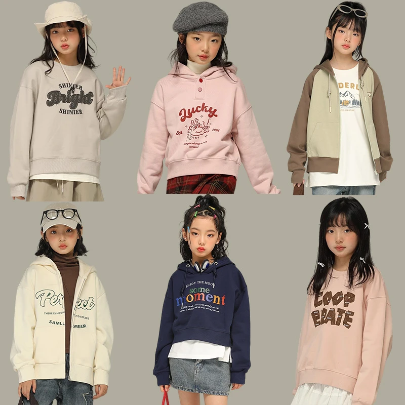 小女森女童秋冬130-170卫衣中大童短款松上衣潮儿童套头休闲时尚