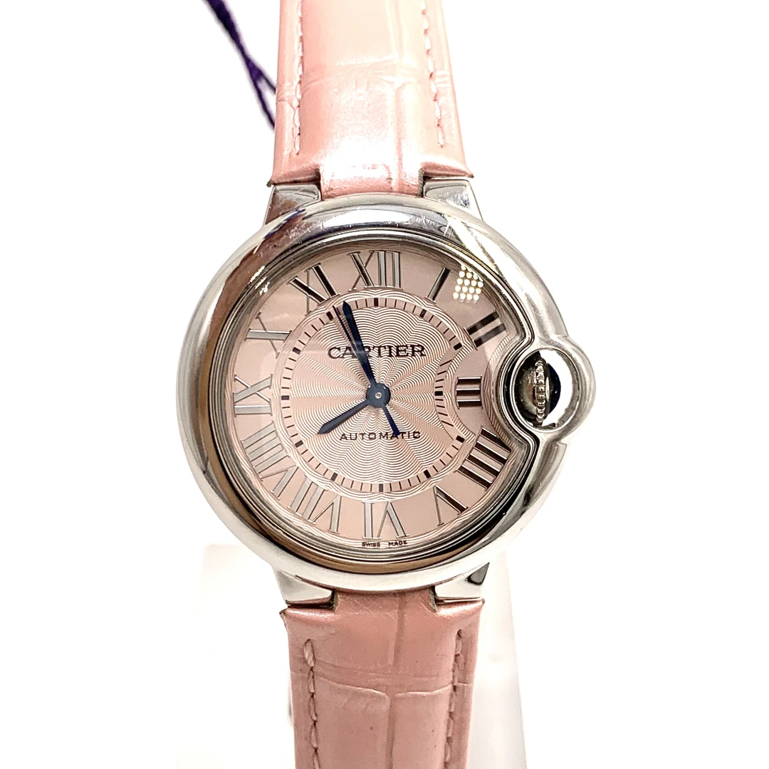 99新 Cartier/卡地亚 蓝气球/粉盘/自动机械/表径33mm/女表