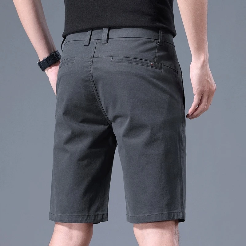 短裤男士夏季薄款2025新款高端棉休闲直筒轻奢商务男款中裤五分裤