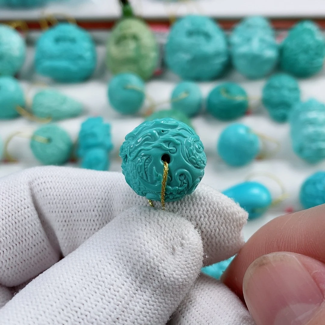 绿松石车挂未镶嵌直径17.6